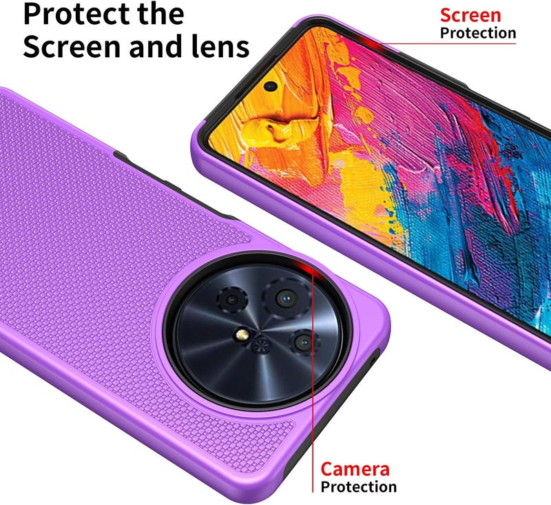 Mocotto for TCL 60 XE NXTPAPER 5G/TCL 50 XL 5G Case with Tempered Glass Screen Protector,Dual Layer Heavy Duty Shockproof Protection (Purple) - Image 2